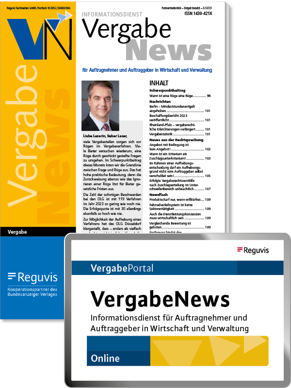 VergabeNews print + online VergabeNews print + online