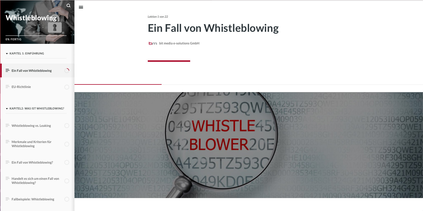 Compliance E-Learning - Whistleblowing