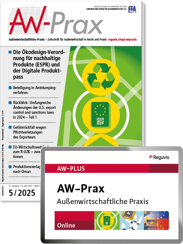 Außenwirtschaftliche Praxis - AW-Prax Online
