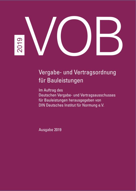 VOB 2019 Gesamtausgabe - Vergabe- Und Vertragsordnung Für Bauleistungen ...