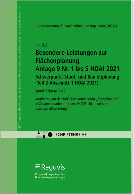 Besondere Leistungen Zur Flächenplanung – Anlage 9 Nr. 1 Bis 5 HOAI ...