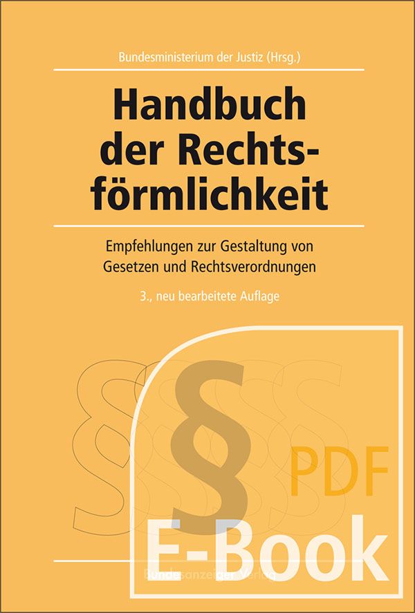 Handbuch Der Rechtsförmlichkeit (E-Book) | Reguvis